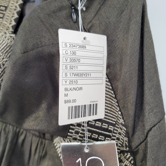 Ecote Urban Outfitters UO Black Boho Dress Womens Medium Iridescent Bohemian - Picture 10 of 16